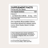 THORNE Vitamin D3 1000 IU capsule bottle side view