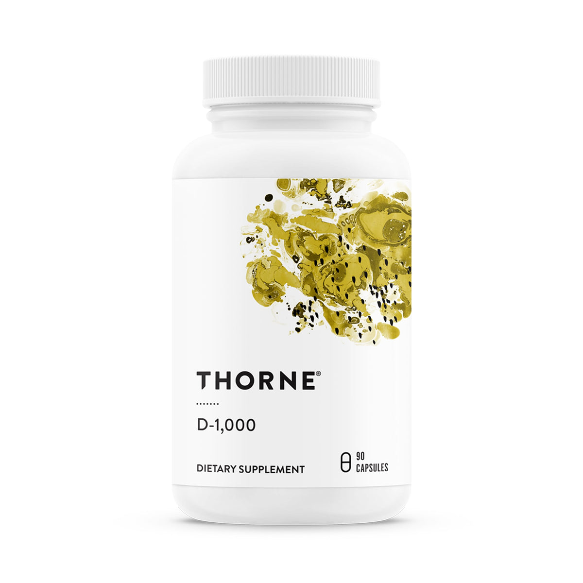 THORNE Vitamin D3 1000 IU capsules front view