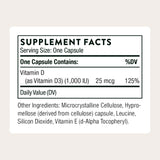 THORNE Vitamin D3 1000 IU capsules side view