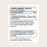 THORNE Vitamin D3 5000 IU capsules side view