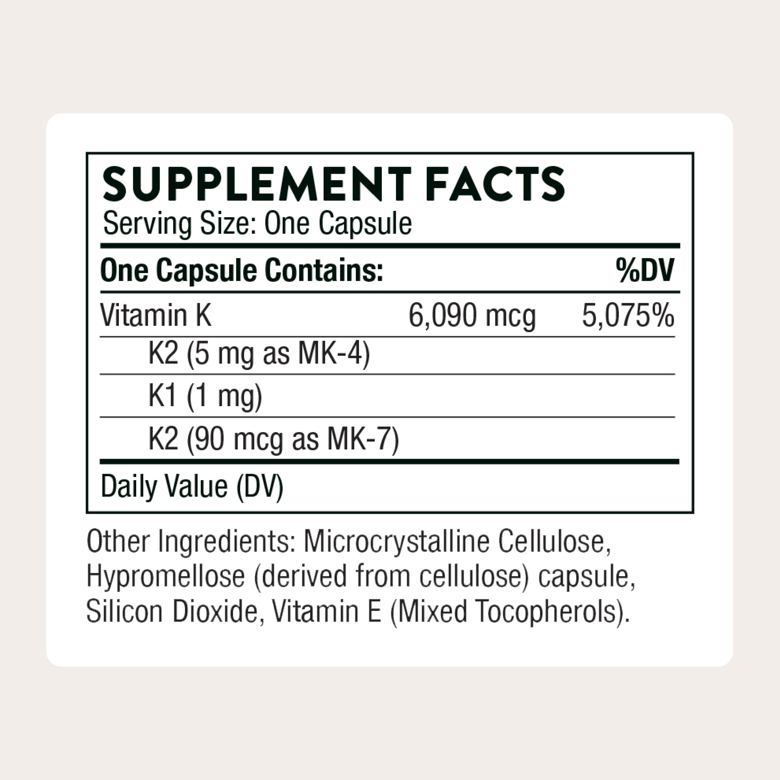 THORNE Vitamin K Comprehensive Formula capsule close-up