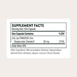 THORNE Zinc Bisglycinate Capsules 30 mg side view