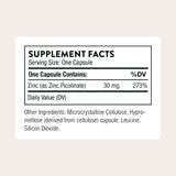 THORNE Zinc Picolinate Capsules 30 mg side view