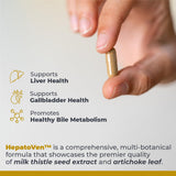 Three capsules of Premier Research Labs HepatoVen Milk Thistle