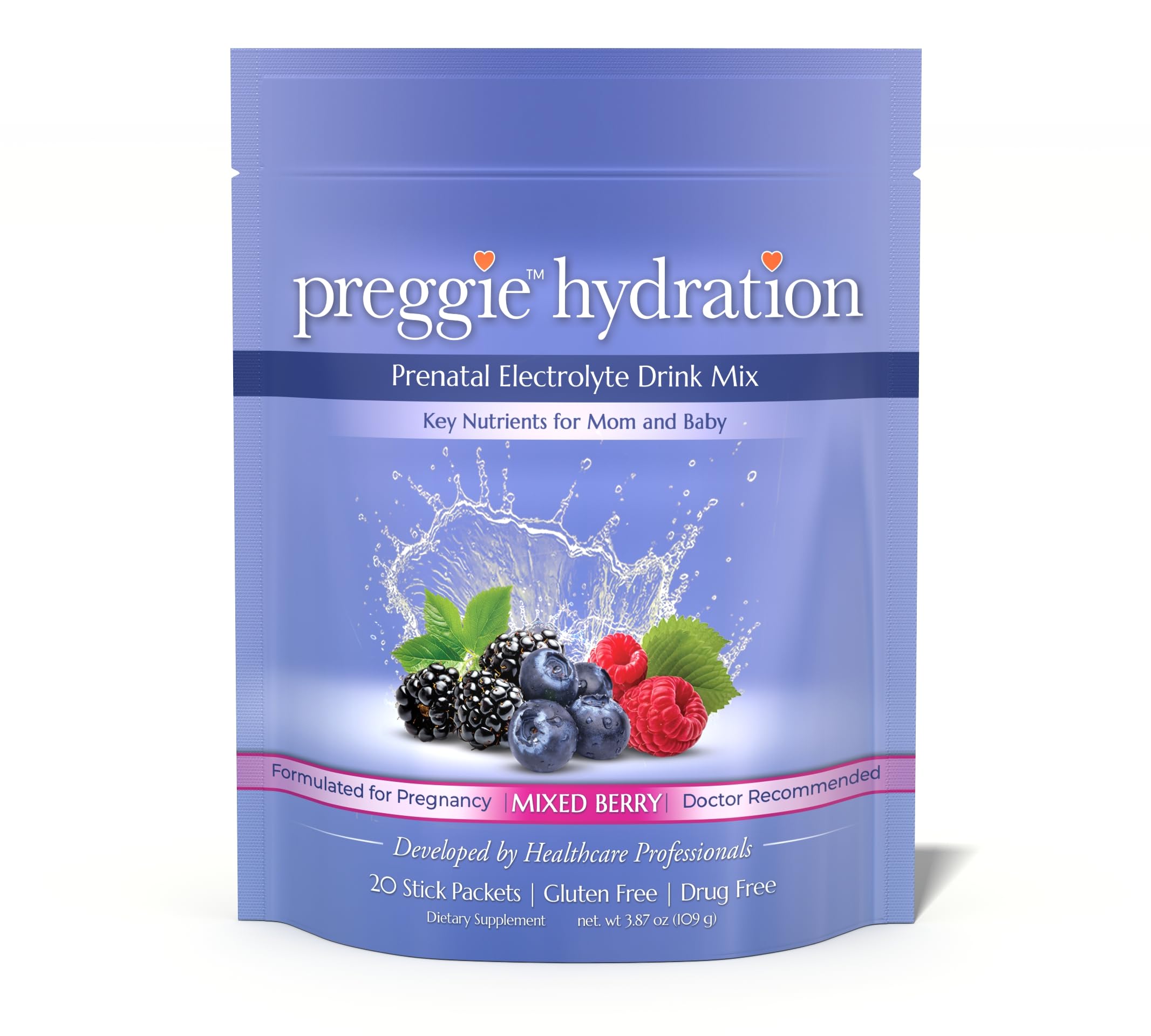 Three Lollies Preggie Hydration Packets box front view