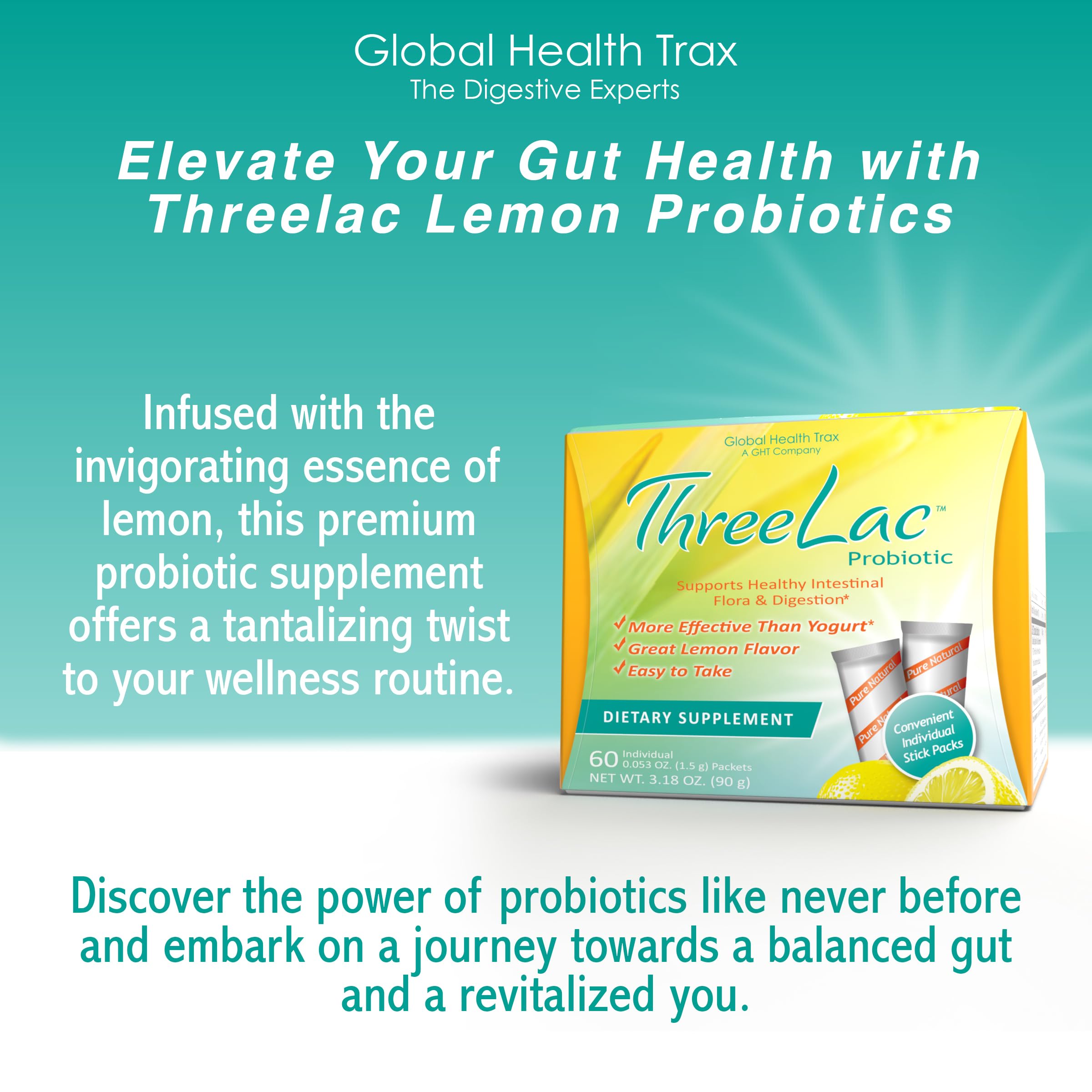 ThreeLac Probiotic Drink Mix being mixed in water