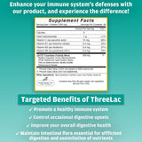 ThreeLac Probiotic Drink Mix lemon-flavoured powder in a glass