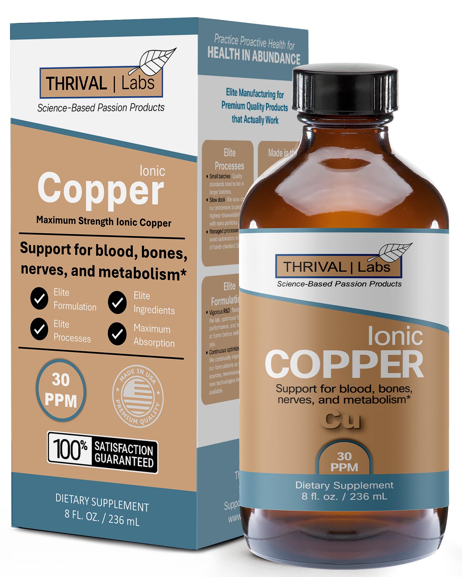 Thrival Labs Copper Drops 4 fl oz front view