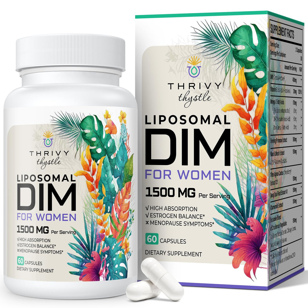 ThrivyThystle DIM Supplement 400mg bottle front view