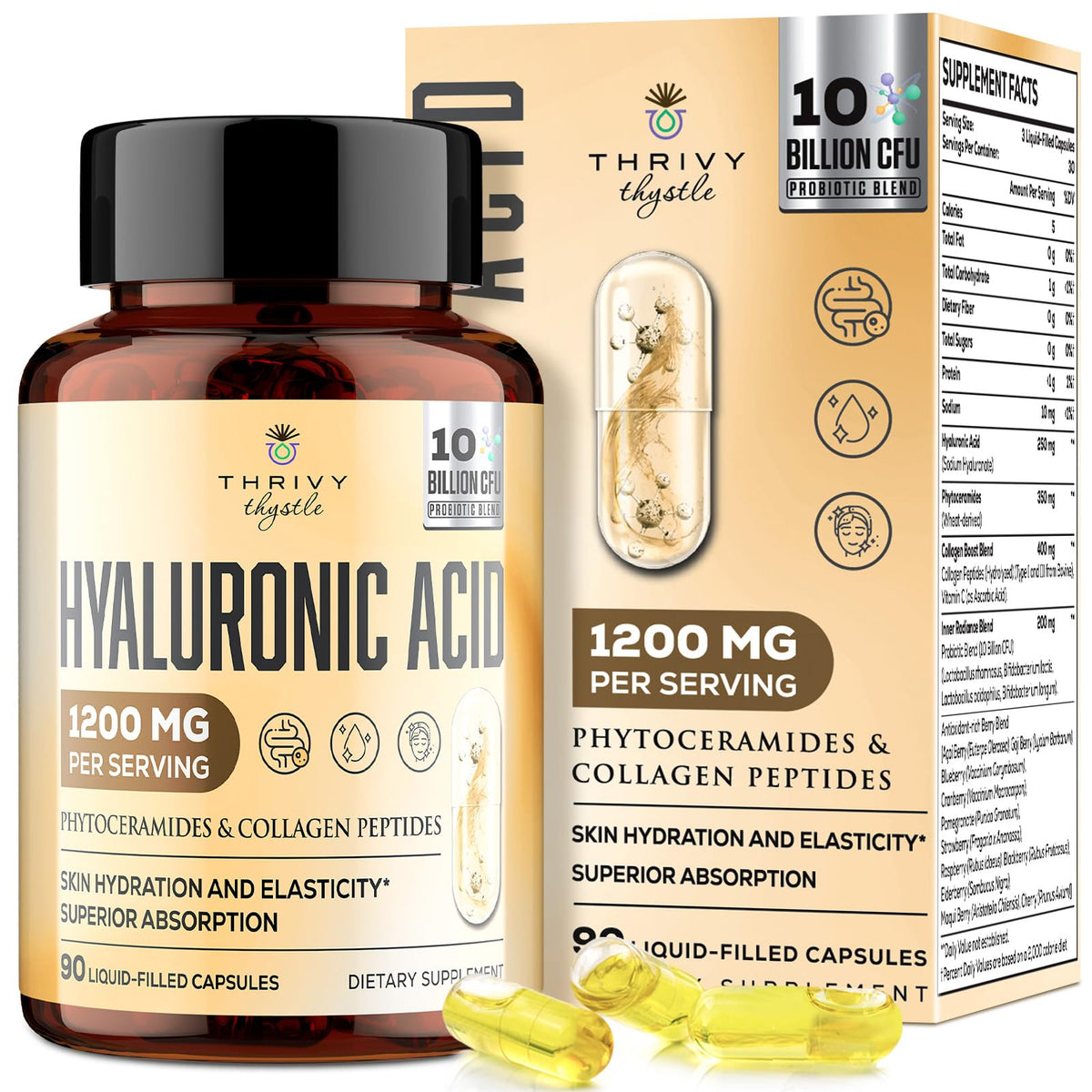 ThrivyThystle Hyaluronic Acid Supplement front view