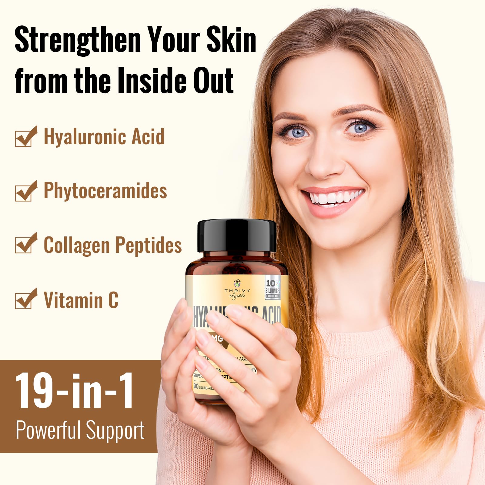ThrivyThystle Hyaluronic Acid Supplement liquid capsules