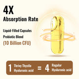ThrivyThystle Hyaluronic Acid Supplement with a measuring spoon