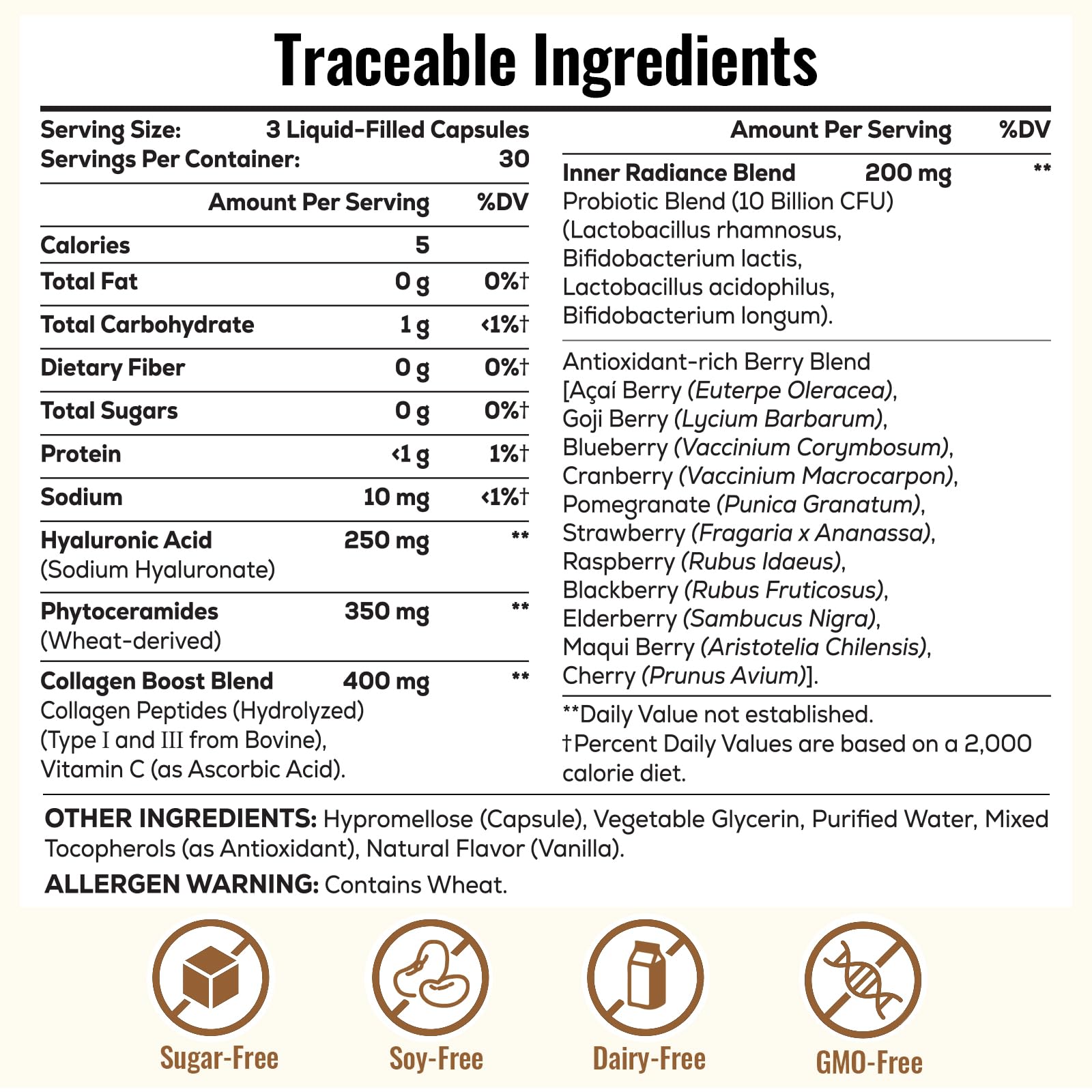 ThrivyThystle Hyaluronic Acid Supplement with berries around