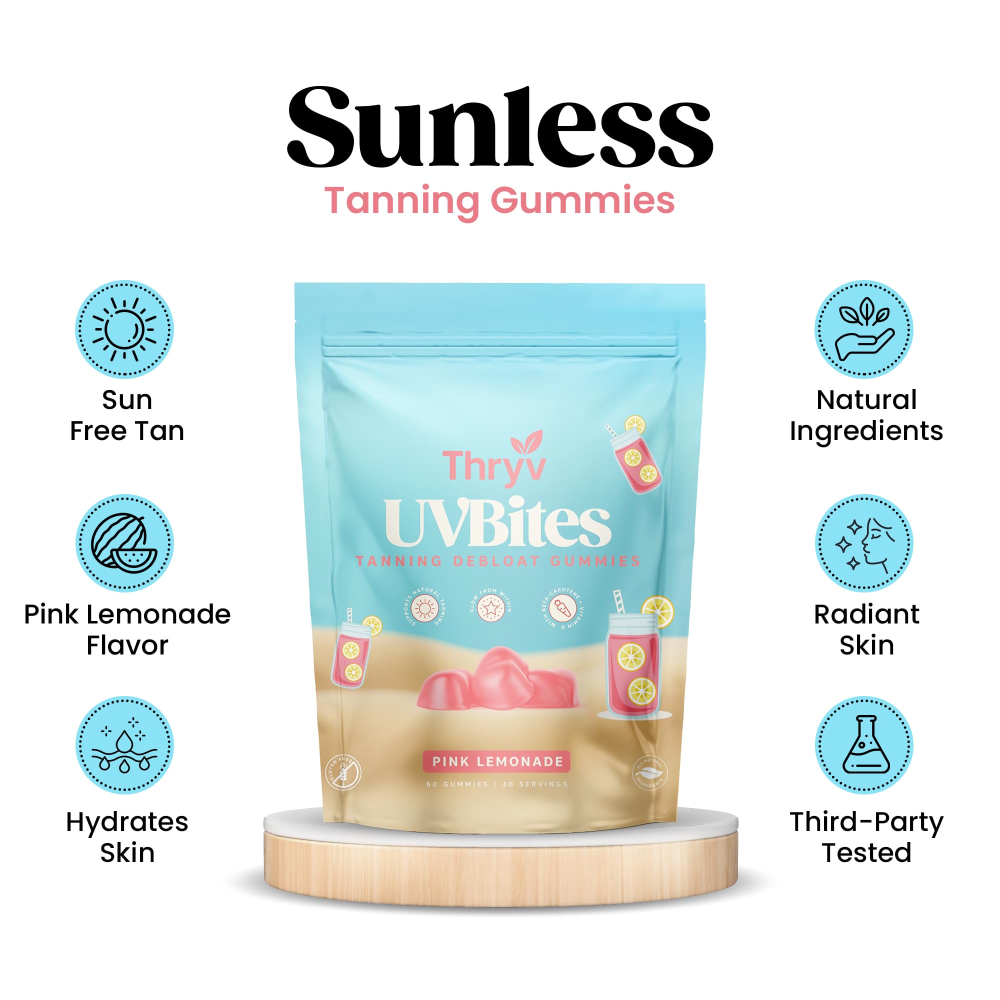 Thryv Glow Support Gummies showing ingredients list