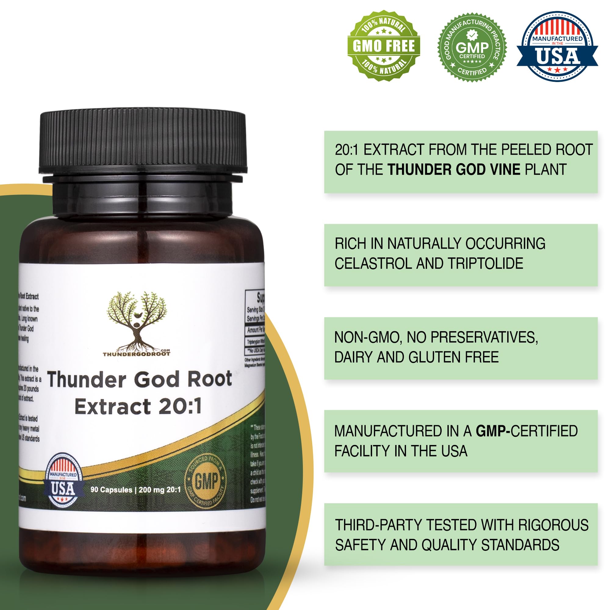 Thunder God Vine Herbal Supplement bottle with label