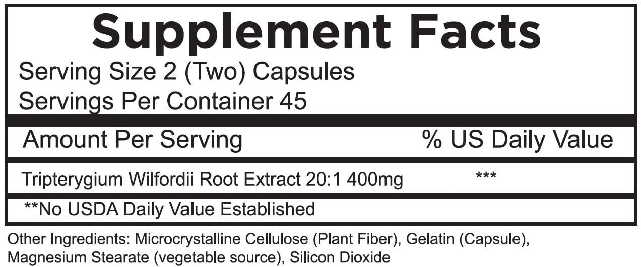 Thunder God Vine Herbal Supplement side view of bottle