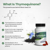 ThymoQuin Black Seed Oil Softgel Capsules in hand for size comparison