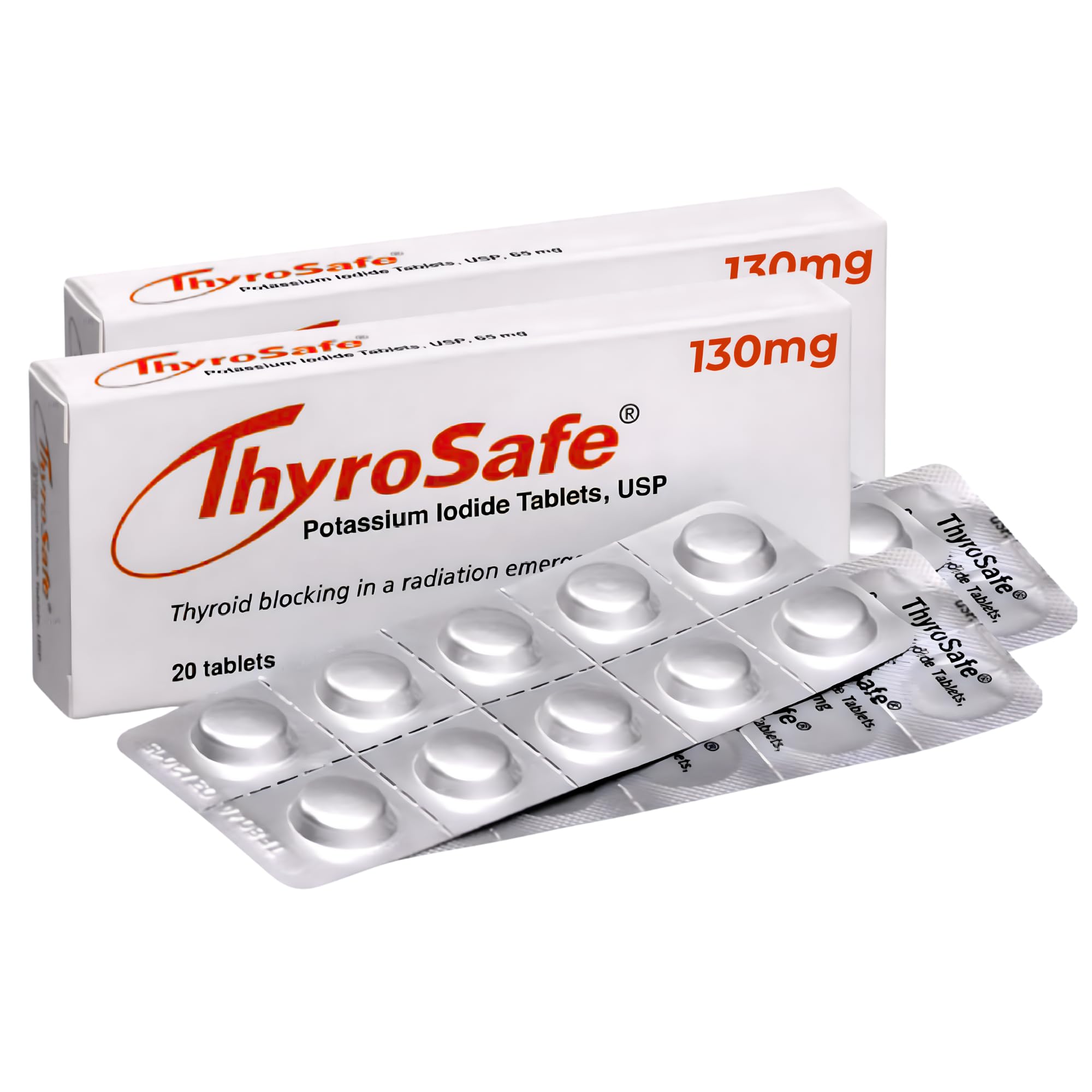 THYROSAFE Potassium Iodide 130mg tablets packaging front view