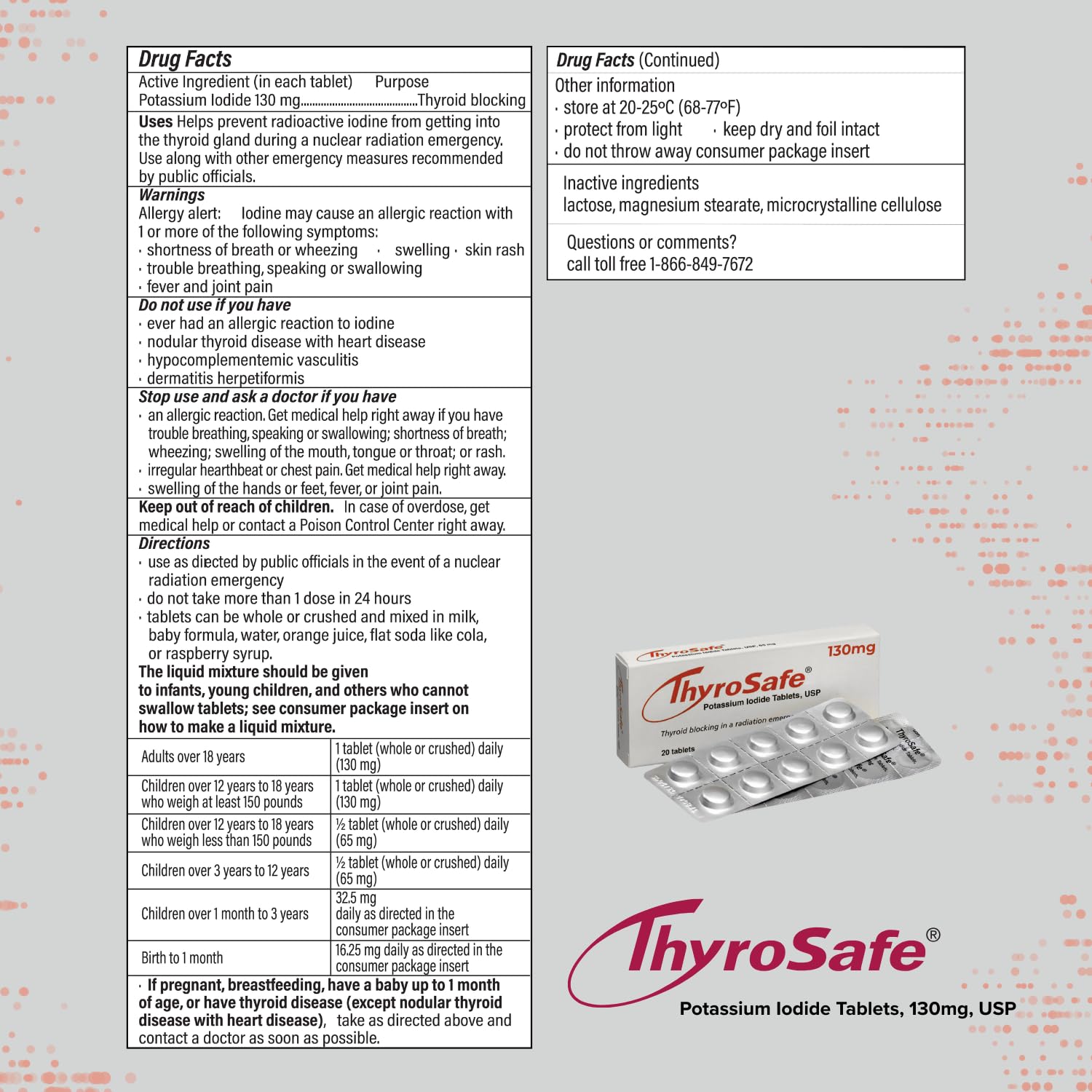 THYROSAFE Potassium Iodide Tablets 130mg expiry date April 2035