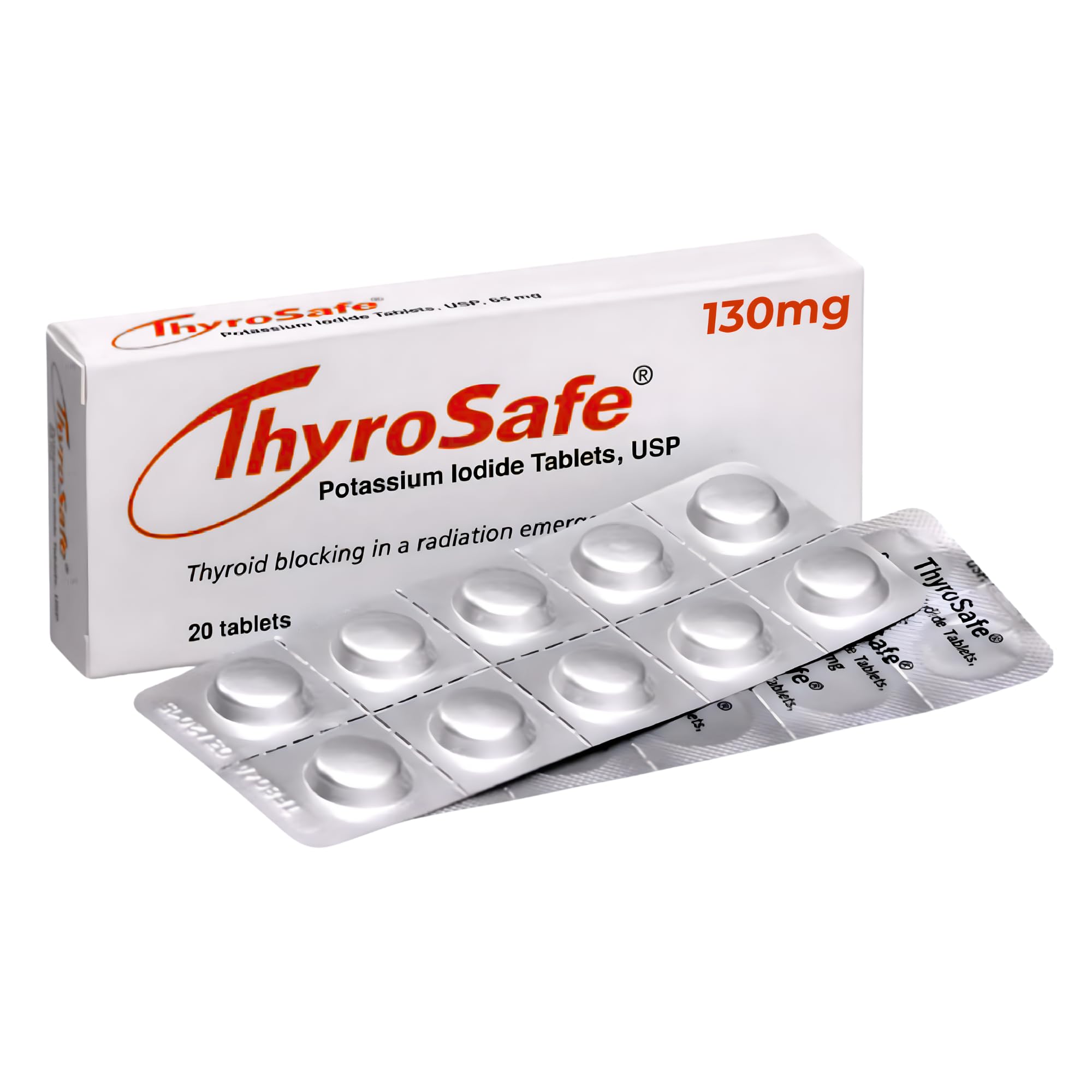 THYROSAFE Potassium Iodide Tablets 130mg front view
