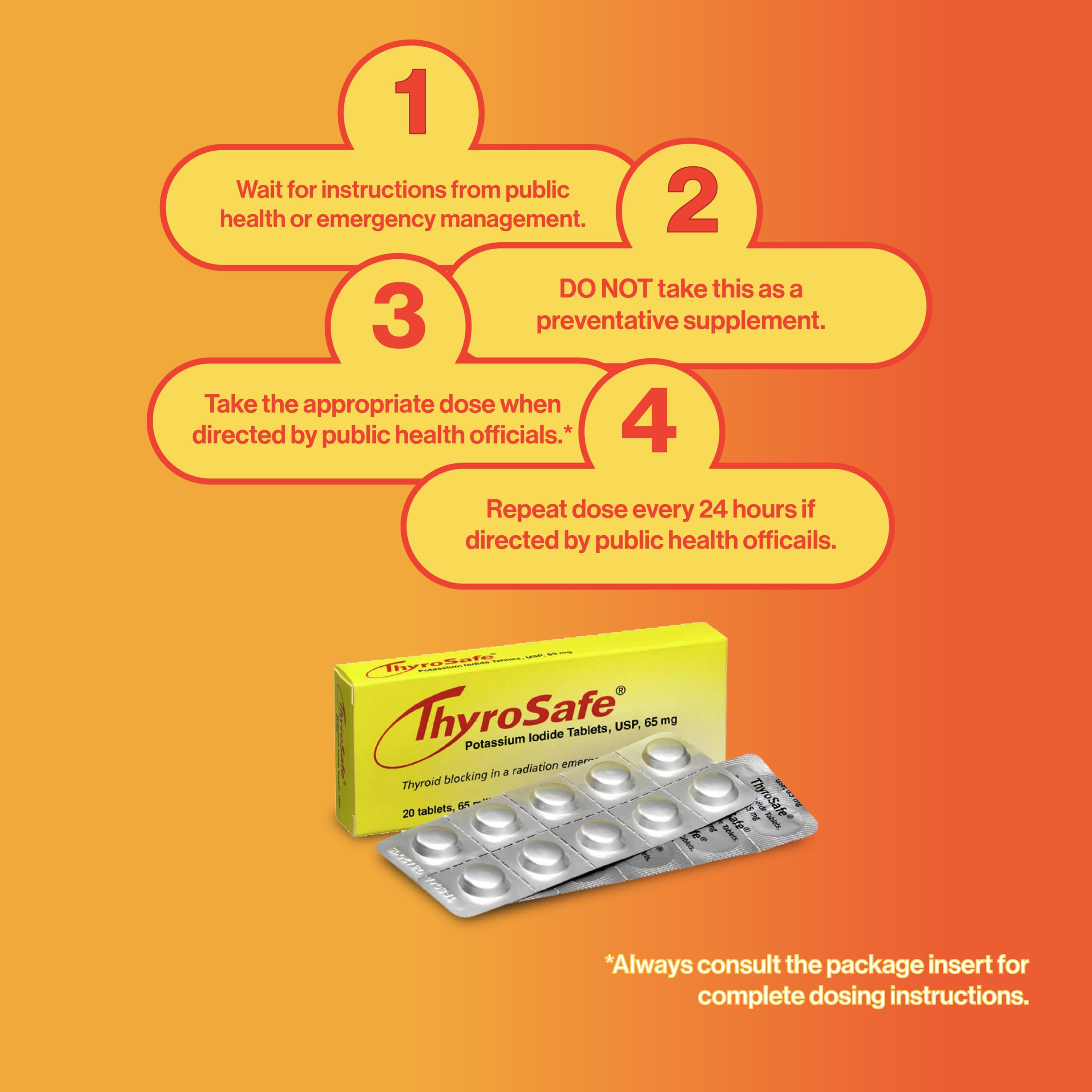 THYROSAFE Potassium Iodide Tablets with a long shelf life