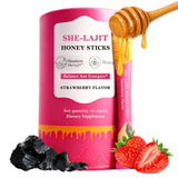 Tideon Shilajit Honey Sticks front view with strawberry flavour