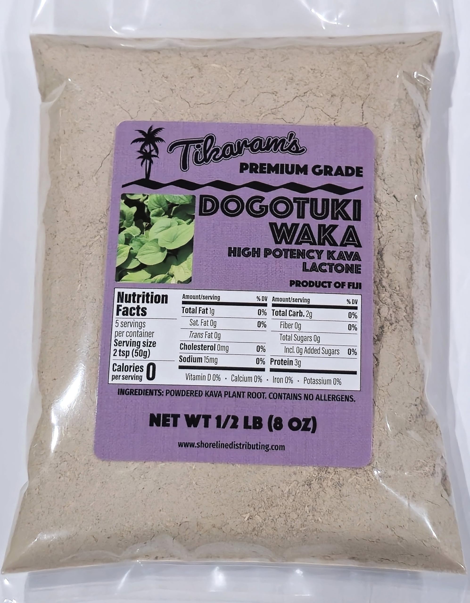 Tikaram's Kava Kava Powder 222g front view packaging