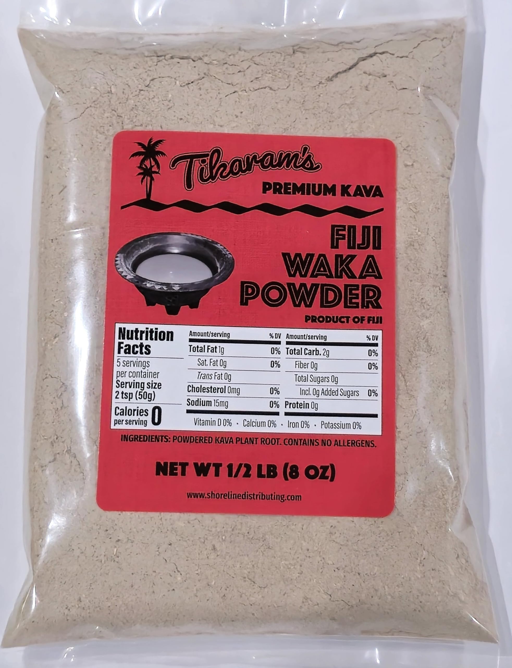 Tikaram's Kava Kava Powder 222g lifestyle scene with bowl