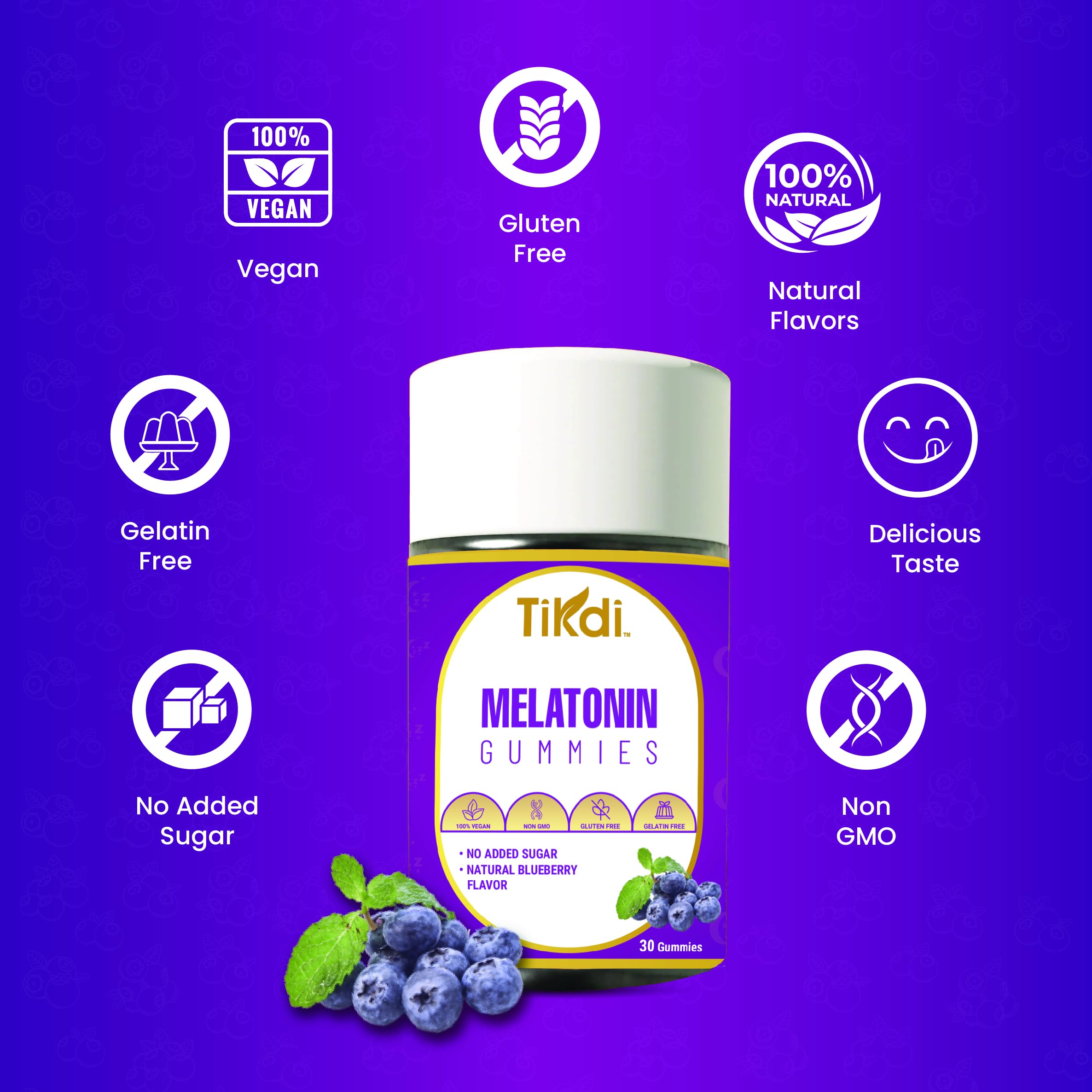TIKDI Melatonin Gummy 5mg packaging side view
