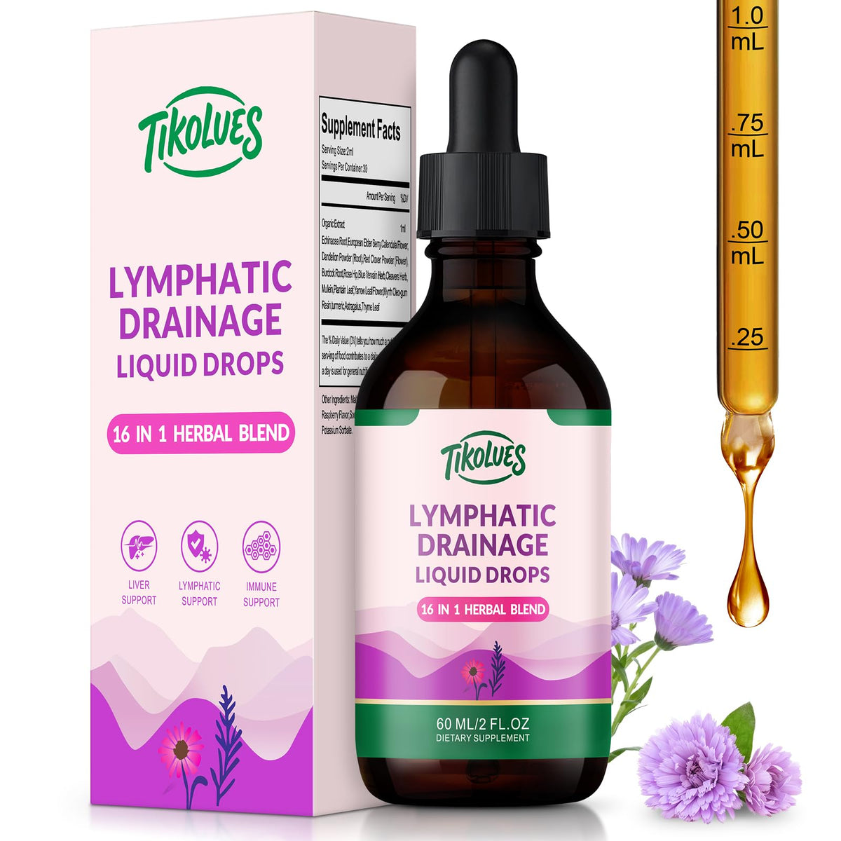 TIKOLUES Lymphatic Drainage Drops bottle front view