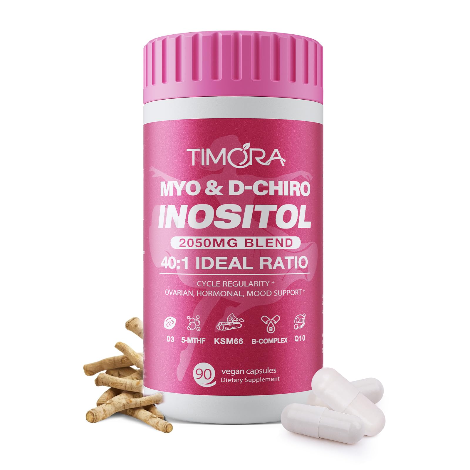 TIMORA B8 (Inositol) Supplement front view with packaging