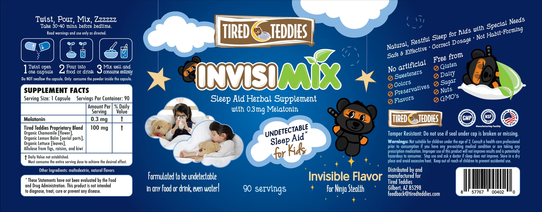 Tired Teddies InvisiMix powder dissolving in water