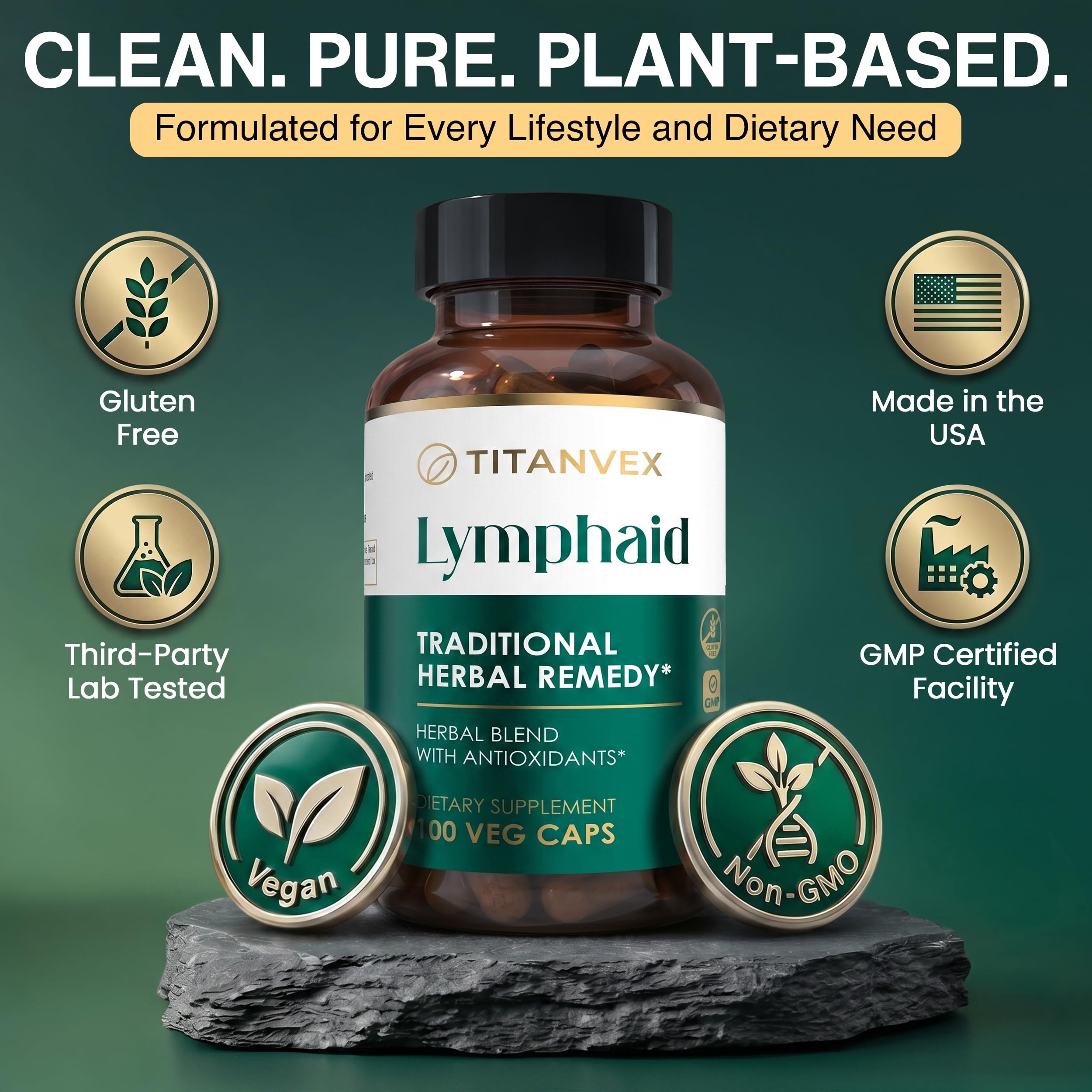 TitanVex Echinacea Capsules with measuring spoon