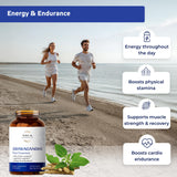 TIVA Nutraceutics Ashwagandha Capsules 650mg on a wooden table