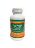 TJ's Chewable Orange Flavored Vitamin C 100 Tablets front view