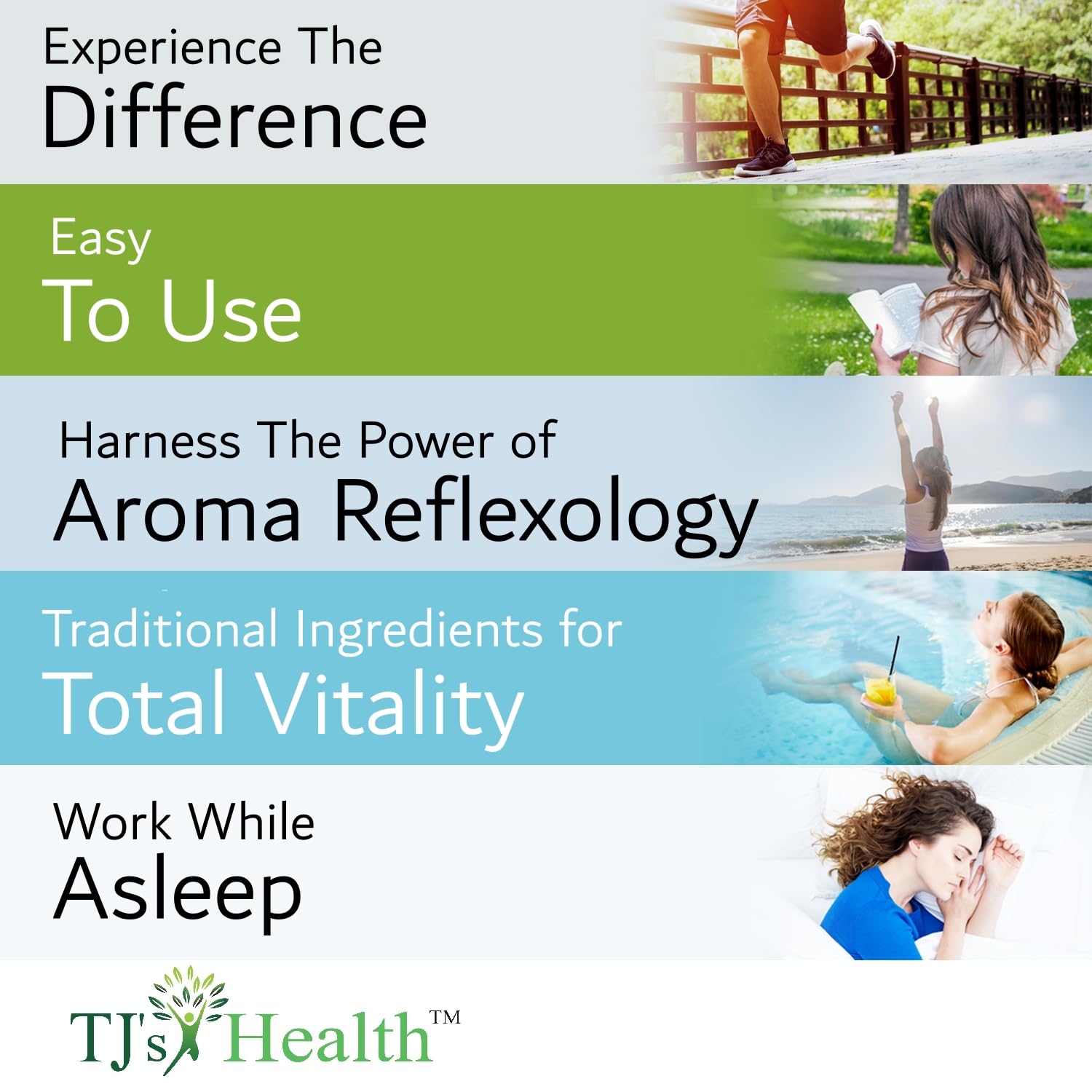 TJ's Health Organic Sleep Foot Pads displayed on a bedside table