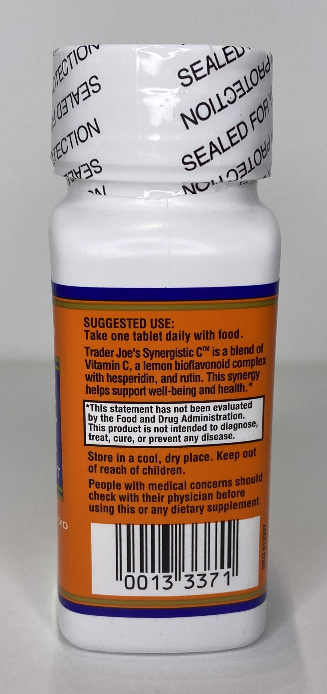 TJ's Vitamin C Complex packaging side view