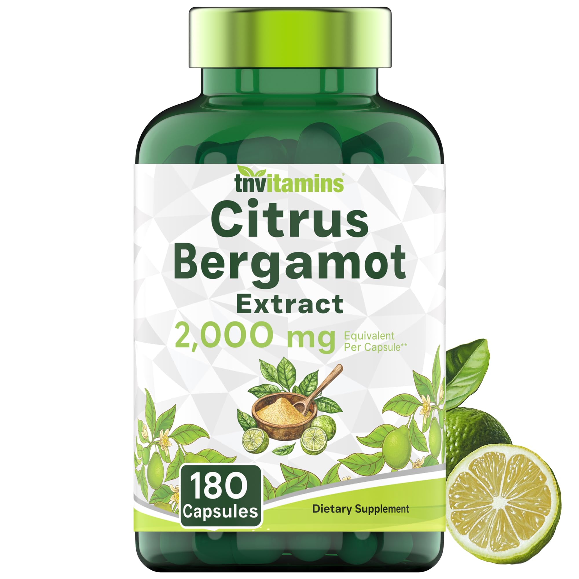 tnvitamins Citrus Bergamot Extract Capsules 2000mg front view