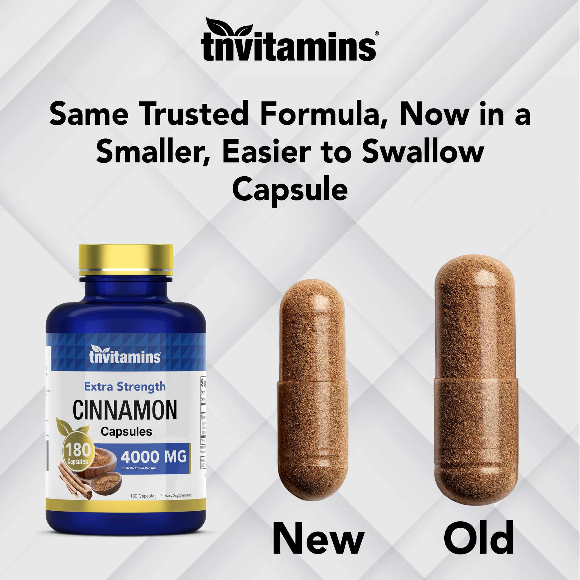tnvitamins Extra Strength Cinnamon Capsules close-up of capsules