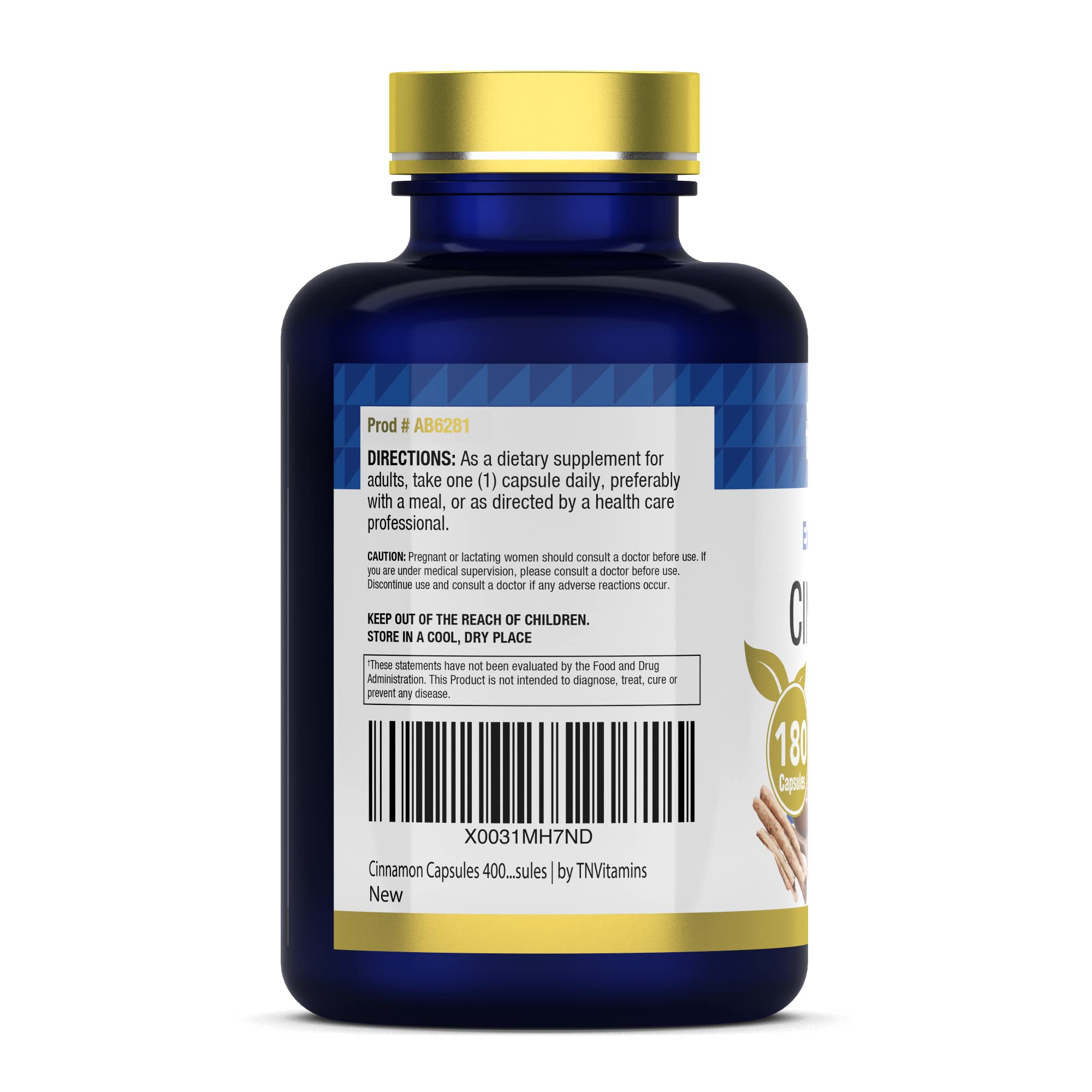 tnvitamins Extra Strength Cinnamon Capsules nutritional information