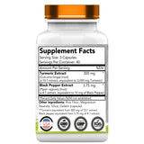 tnvitamins Extra Strength Turmeric Curcumin Capsules bottle side view