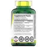 tnvitamins Extra Strength Turmeric Curcumin Capsules side view