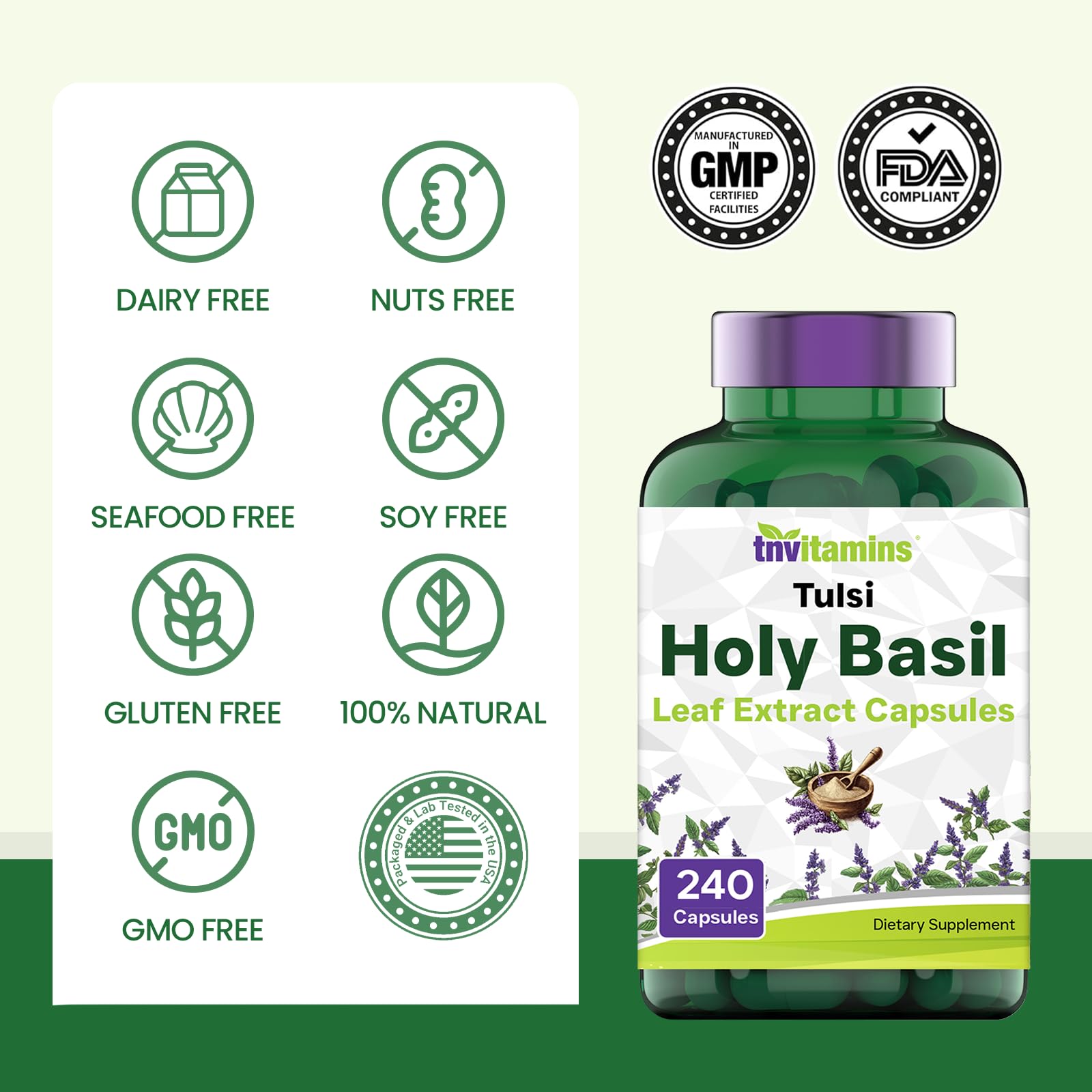 tnvitamins Holy Basil Capsules close-up of capsules