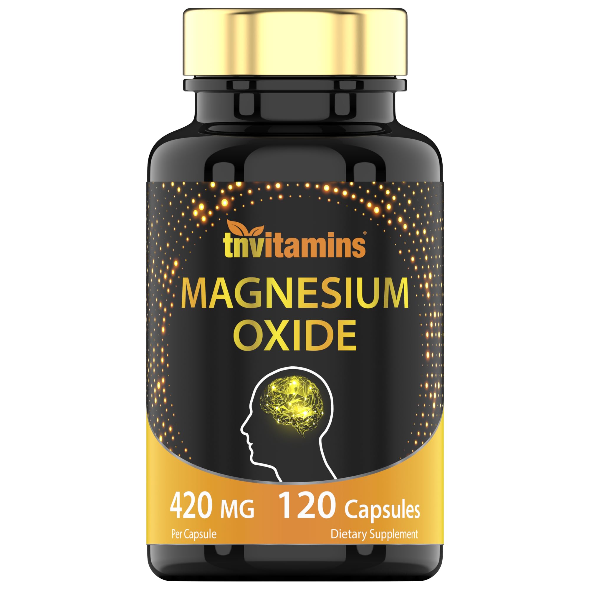 TNVitamins Magnesium Oxide 420 mg Capsules bottle front view