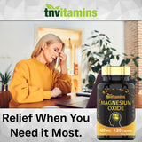 TNVitamins Magnesium Oxide 420 mg Capsules with measuring spoon