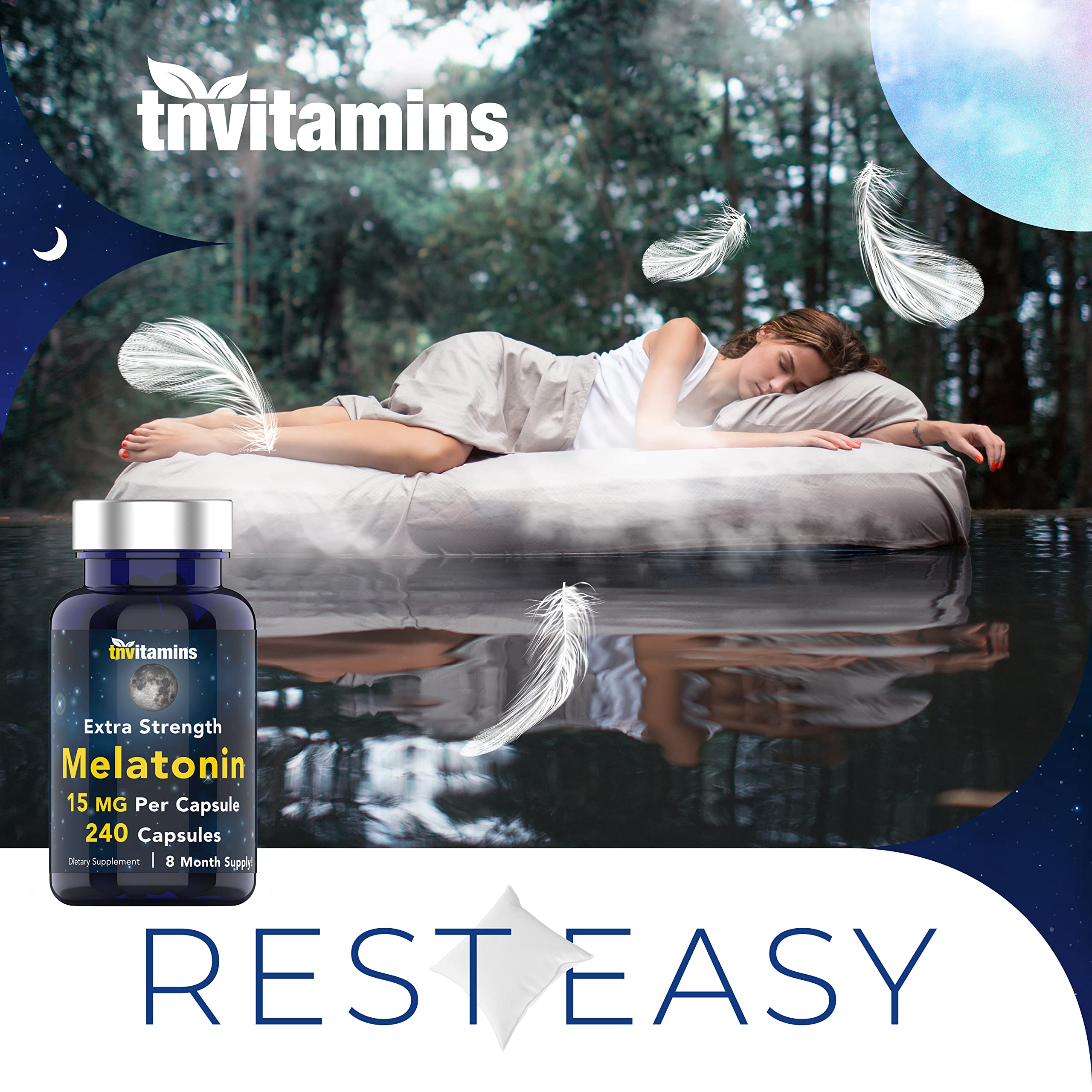tnvitamins Melatonin 240 capsules packaging