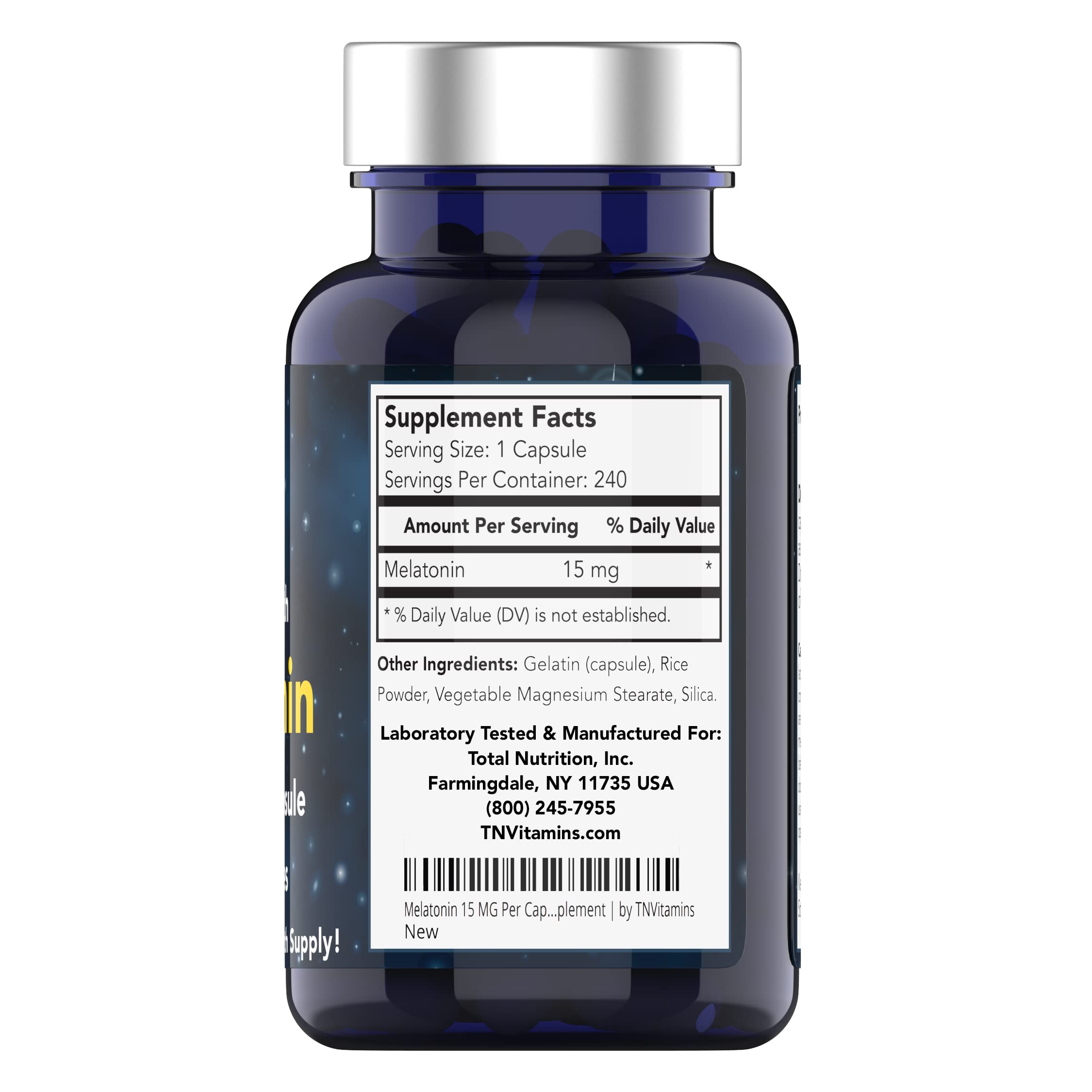 tnvitamins Melatonin bottle with natural ingredients