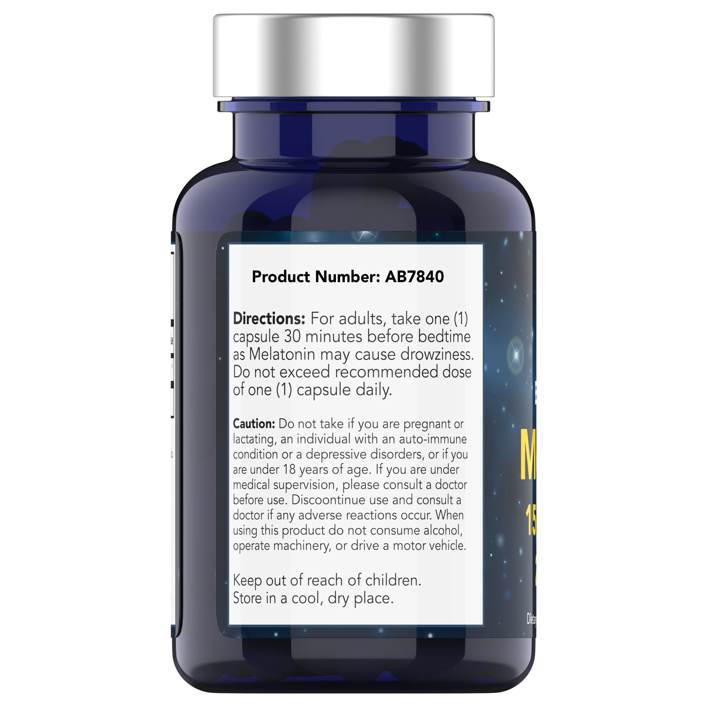 tnvitamins Melatonin capsules on a wooden surface