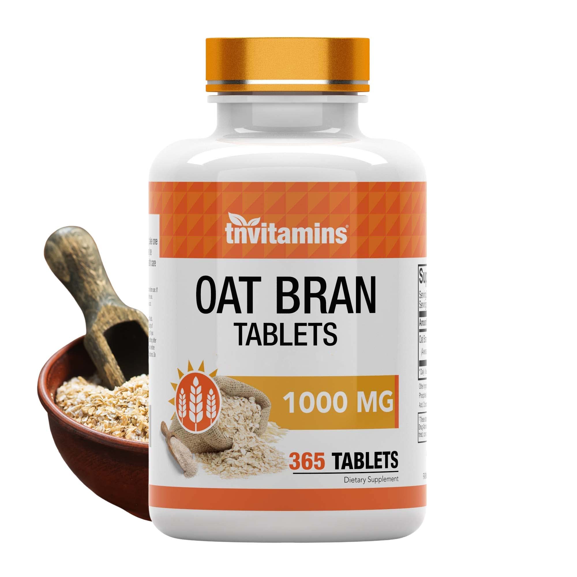 tnvitamins Oat Bran Fiber Tablets 1000mg front view