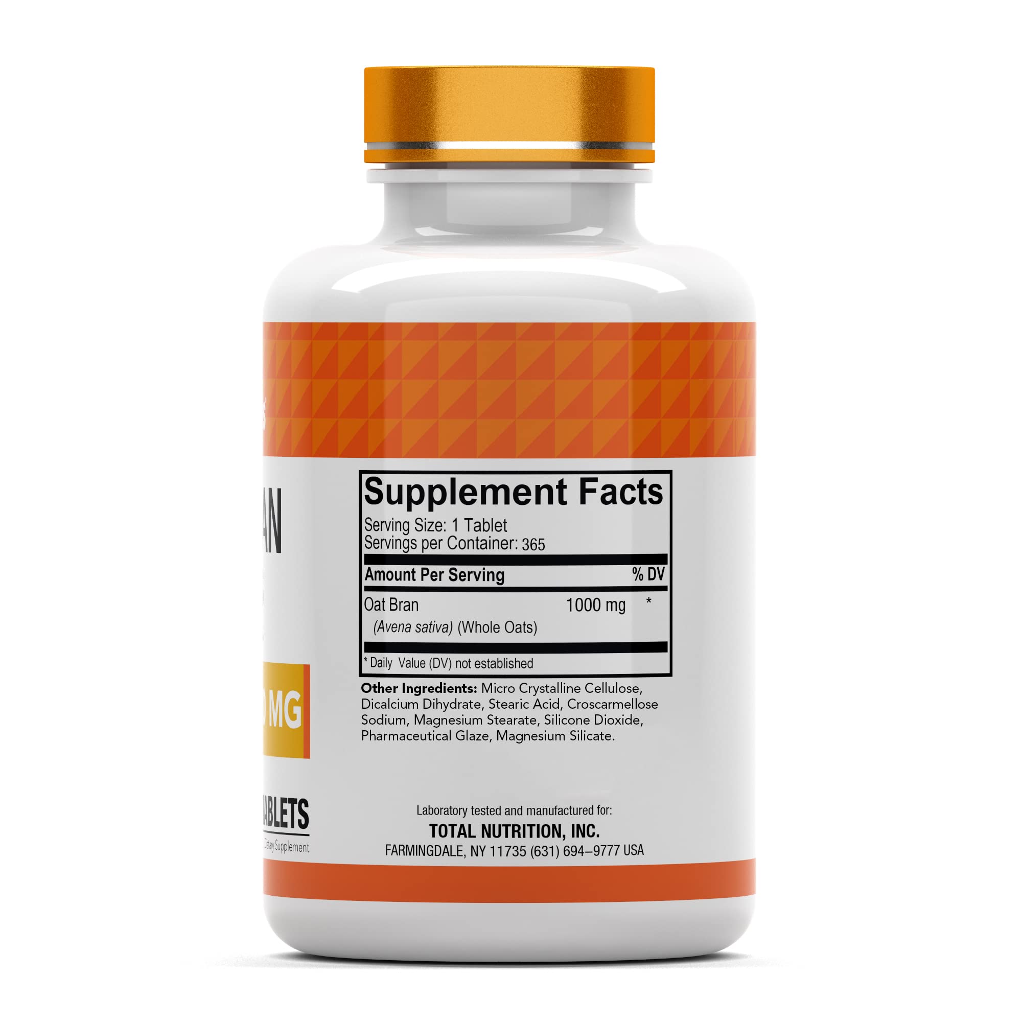 tnvitamins Oat Bran Fiber Tablets 1000mg side view